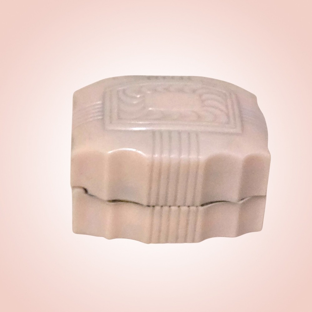 Vintage Art Deco Celluloid Ring Box Peach Pink 1920s 1930s Engagement Case
